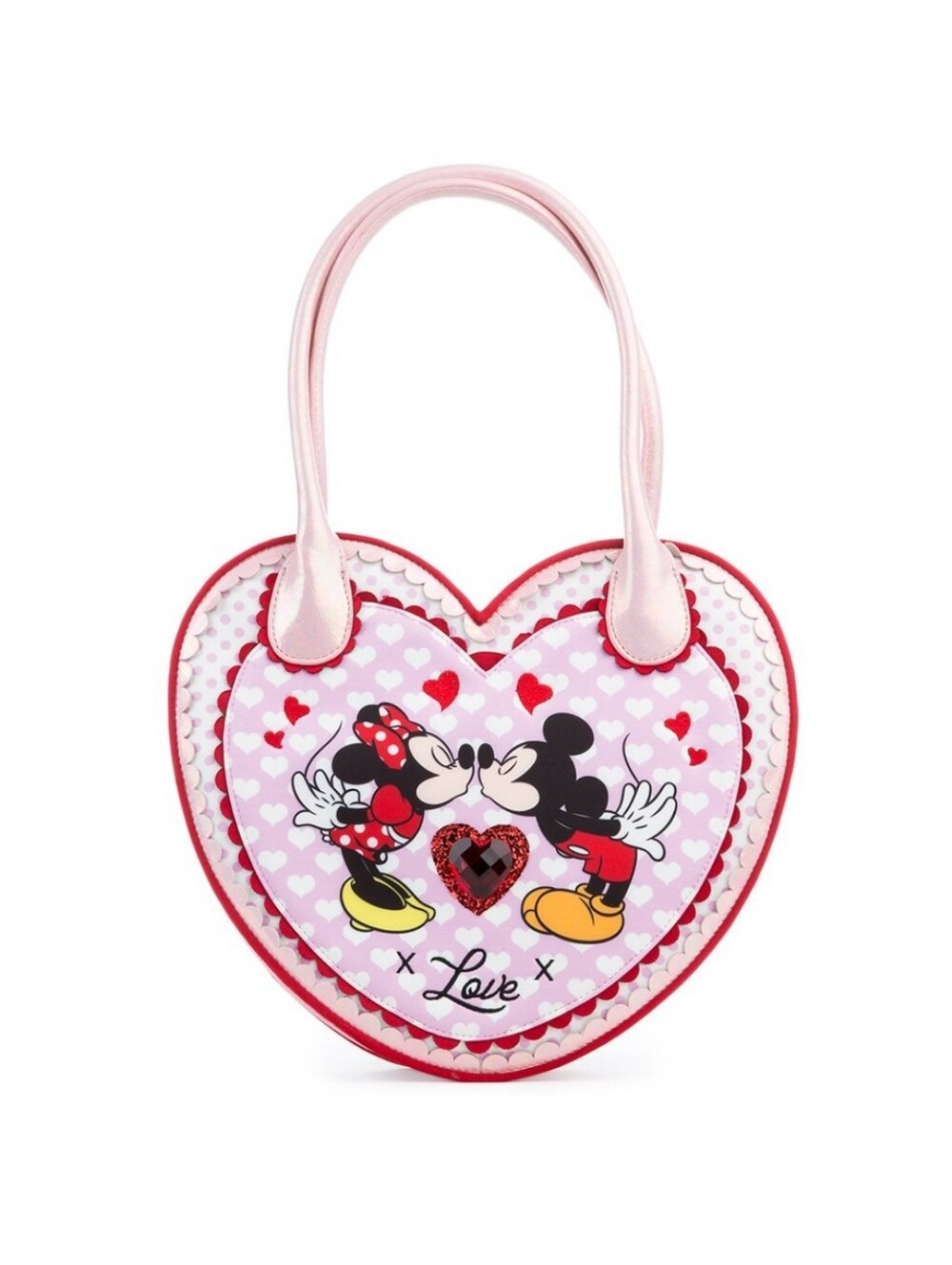 Disney Irregular Choice New Mickey & Minnie Heart Tote Bag in Pink & Red Sold Ou